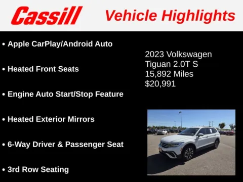 Another view of 2023 Volkswagen Tiguan 2.0T S for sale in Cedar Rapids, IA at Cassill Motors