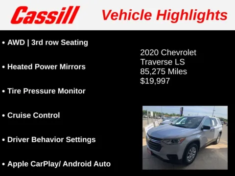Another view of 2020 Chevrolet Traverse LS for sale in Cedar Rapids, IA at Cassill Motors