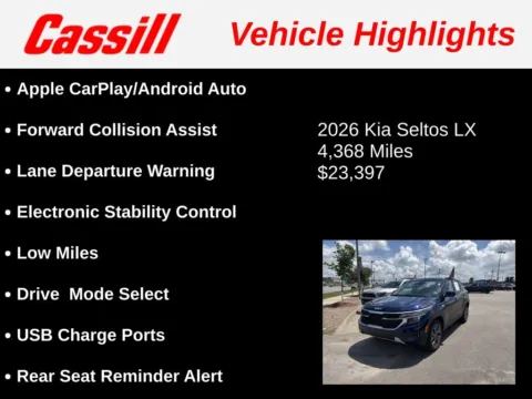 Another view of 2026 Kia Seltos LX for sale in Cedar Rapids, IA at Cassill Motors