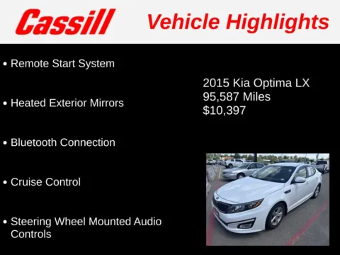 Another view of 2015 Kia Optima LX for sale in Cedar Rapids, IA at Cassill Motors