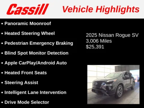 Another view of 2025 Nissan Rogue SV for sale in Cedar Rapids, IA at Cassill Motors