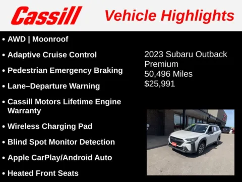 Another view of 2023 Subaru Outback Premium for sale in Cedar Rapids, IA at Cassill Motors