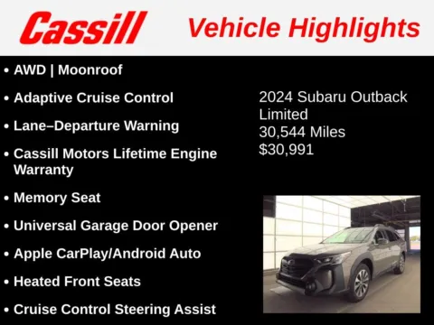 Another view of 2024 Subaru Outback Limited for sale in Cedar Rapids, IA at Cassill Motors
