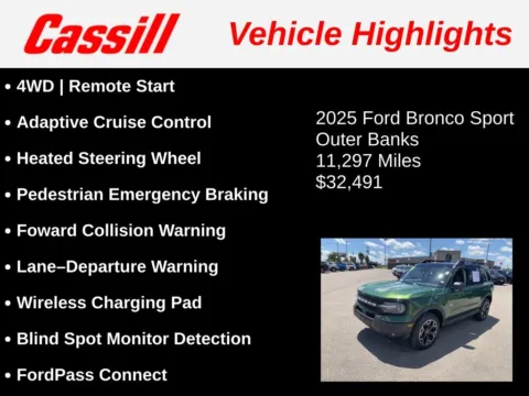 Another view of 2025 Ford Bronco Sport Outer Banks for sale in Cedar Rapids, IA at Cassill Motors