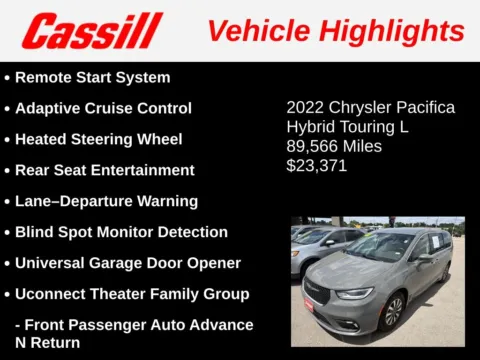 Another view of 2022 Chrysler Pacifica Hybrid Touring L for sale in Cedar Rapids, IA at Cassill Motors