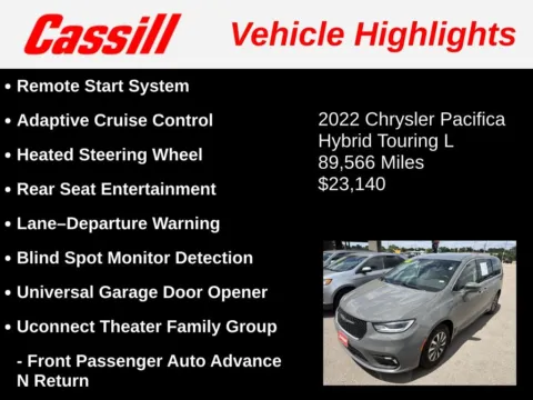 Another view of 2022 Chrysler Pacifica Hybrid Touring L for sale in Cedar Rapids, IA at Cassill Motors