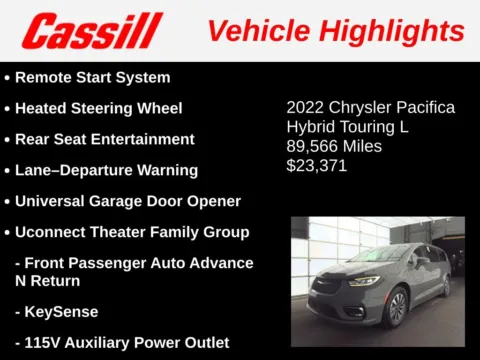 Another view of 2022 Chrysler Pacifica Hybrid Touring L for sale in Cedar Rapids, IA at Cassill Motors