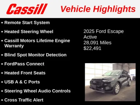 Another view of 2025 Ford Escape Active for sale in Cedar Rapids, IA at Cassill Motors