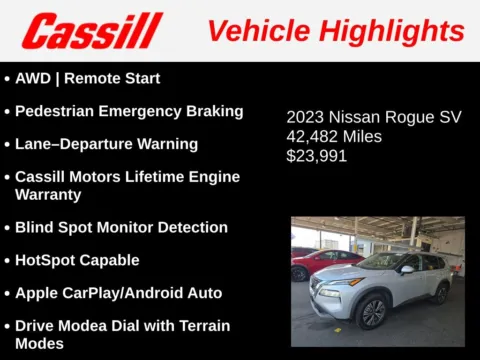 Another view of 2023 Nissan Rogue SV for sale in Cedar Rapids, IA at Cassill Motors