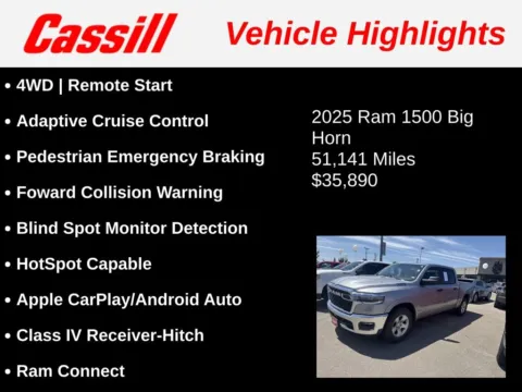 Another view of 2025 Ram 1500 Big Horn/Lone Star for sale in Cedar Rapids, IA at Cassill Motors