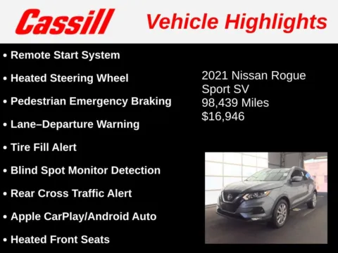 Another view of 2021 Nissan Rogue Sport SV for sale in Cedar Rapids, IA at Cassill Motors