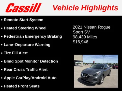 Another view of 2021 Nissan Rogue Sport SV for sale in Cedar Rapids, IA at Cassill Motors