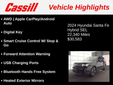 Another view of 2024 Hyundai Santa Fe Hybrid SEL for sale in Cedar Rapids, IA at Cassill Motors