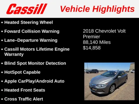 Another view of 2018 Chevrolet Volt Premier for sale in Cedar Rapids, IA at Cassill Motors