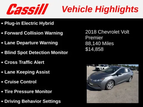 Another view of 2018 Chevrolet Volt Premier for sale in Cedar Rapids, IA at Cassill Motors