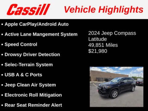 Another view of 2024 Jeep Compass Latitude for sale in Cedar Rapids, IA at Cassill Motors