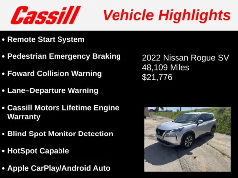 Another view of 2022 Nissan Rogue SV for sale in Cedar Rapids, IA at Cassill Motors