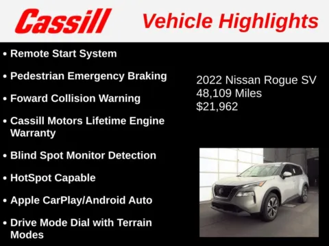 Another view of 2022 Nissan Rogue SV for sale in Cedar Rapids, IA at Cassill Motors