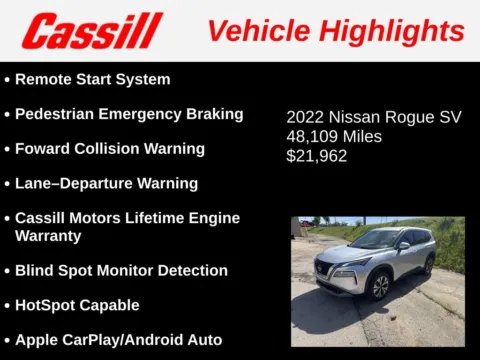 Another view of 2022 Nissan Rogue SV for sale in Cedar Rapids, IA at Cassill Motors