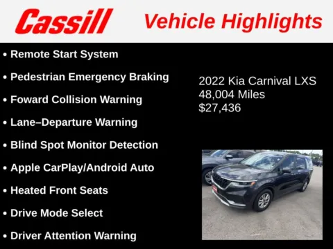 Another view of 2022 Kia Carnival LXS for sale in Cedar Rapids, IA at Cassill Motors