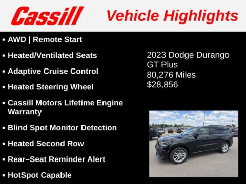 Another view of 2023 Dodge Durango GT Plus for sale in Cedar Rapids, IA at Cassill Motors