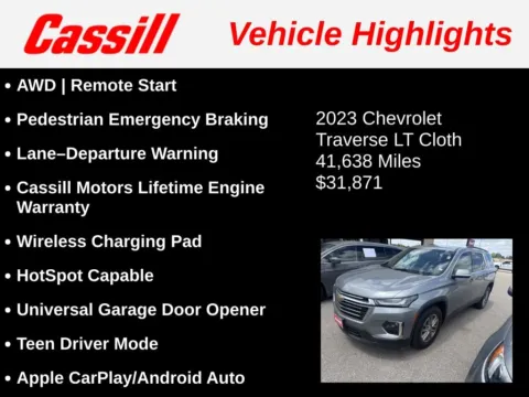 Another view of 2023 Chevrolet Traverse LT for sale in Cedar Rapids, IA at Cassill Motors