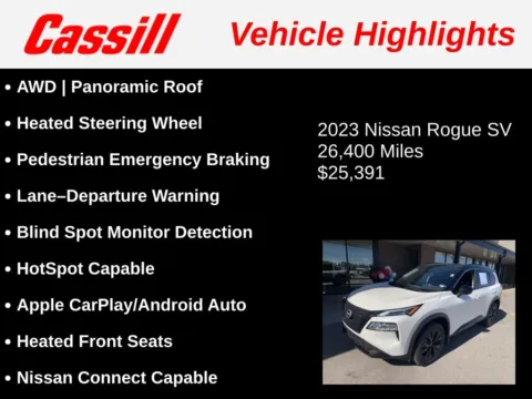 Another view of 2023 Nissan Rogue SV for sale in Cedar Rapids, IA at Cassill Motors