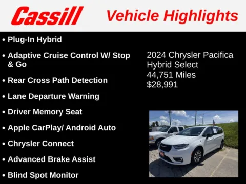 Another view of 2024 Chrysler Pacifica Hybrid Select for sale in Cedar Rapids, IA at Cassill Motors