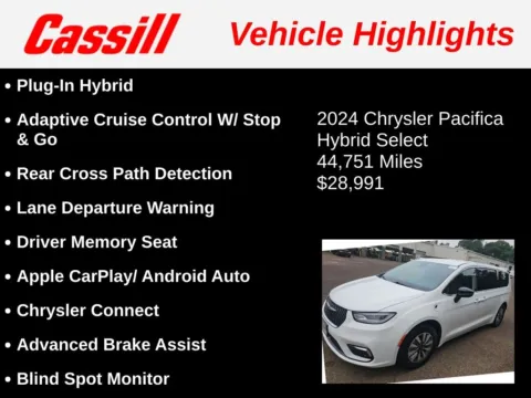 Another view of 2024 Chrysler Pacifica Hybrid Select for sale in Cedar Rapids, IA at Cassill Motors