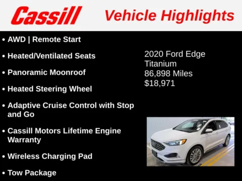 Another view of 2020 Ford Edge Titanium for sale in Cedar Rapids, IA at Cassill Motors