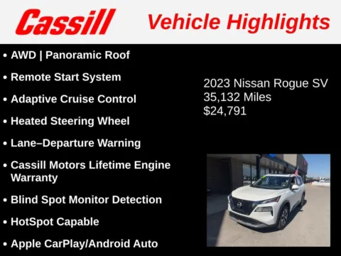 Another view of 2023 Nissan Rogue SV for sale in Cedar Rapids, IA at Cassill Motors