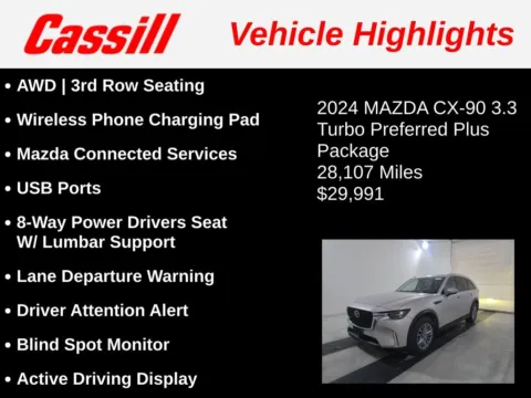 Another view of 2024 Mazda CX-90 3.3 Turbo Preferred Plus for sale in Cedar Rapids, IA at Cassill Motors