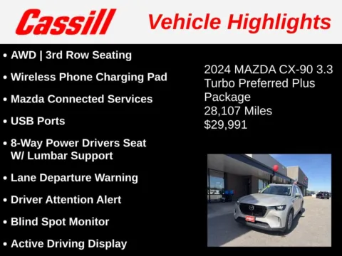 Another view of 2024 Mazda CX-90 3.3 Turbo Preferred Plus for sale in Cedar Rapids, IA at Cassill Motors