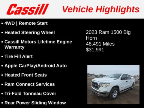 Another view of 2023 Ram 1500 Big Horn/Lone Star for sale in Cedar Rapids, IA at Cassill Motors