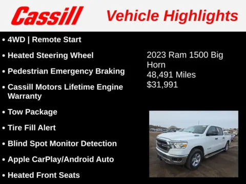 Another view of 2023 Ram 1500 Big Horn/Lone Star for sale in Cedar Rapids, IA at Cassill Motors