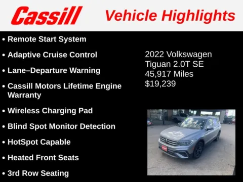 Another view of 2022 Volkswagen Tiguan 2.0T SE for sale in Cedar Rapids, IA at Cassill Motors
