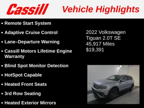 Another view of 2022 Volkswagen Tiguan 2.0T SE for sale in Cedar Rapids, IA at Cassill Motors