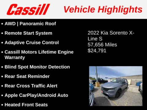Another view of 2022 Kia Sorento S for sale in Cedar Rapids, IA at Cassill Motors