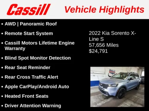 Another view of 2022 Kia Sorento S for sale in Cedar Rapids, IA at Cassill Motors