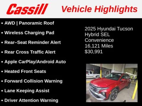 Another view of 2025 Hyundai Tucson Hybrid SEL Convenience for sale in Cedar Rapids, IA at Cassill Motors