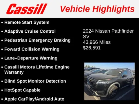 Another view of 2024 Nissan Pathfinder SV for sale in Cedar Rapids, IA at Cassill Motors