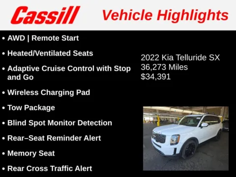 Another view of 2022 Kia Telluride SX for sale in Cedar Rapids, IA at Cassill Motors