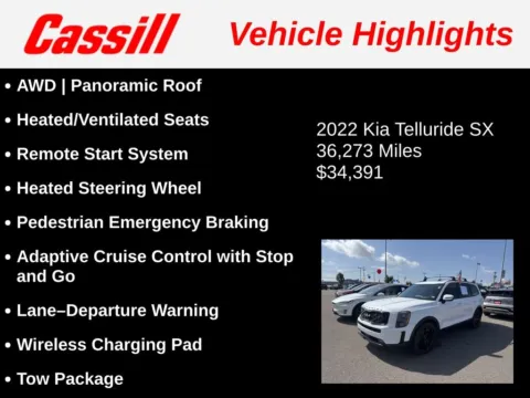 Another view of 2022 Kia Telluride SX for sale in Cedar Rapids, IA at Cassill Motors