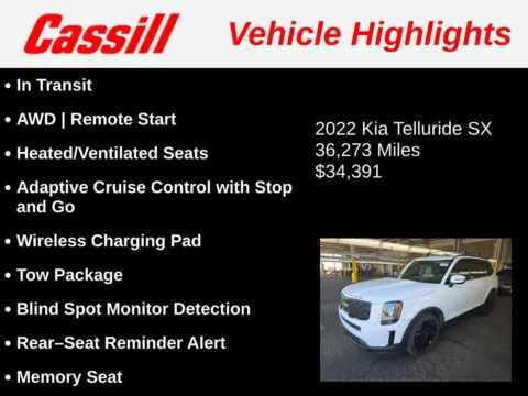 Another view of 2022 Kia Telluride SX for sale in Cedar Rapids, IA at Cassill Motors