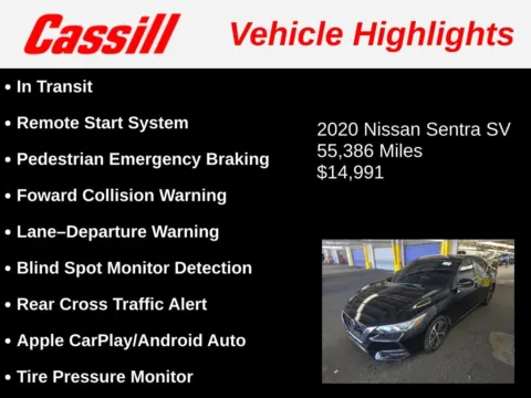 Another view of 2020 Nissan Sentra SV for sale in Cedar Rapids, IA at Cassill Motors