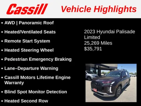 Another view of 2023 Hyundai Palisade Limited for sale in Cedar Rapids, IA at Cassill Motors