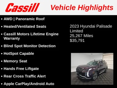 Another view of 2023 Hyundai Palisade Limited for sale in Cedar Rapids, IA at Cassill Motors
