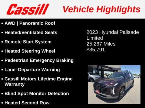 Another view of 2023 Hyundai Palisade Limited for sale in Cedar Rapids, IA at Cassill Motors