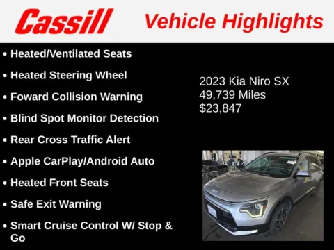 Another view of 2023 Kia Niro SX for sale in Cedar Rapids, IA at Cassill Motors