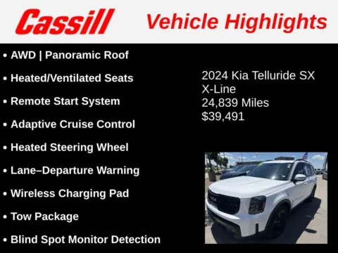 Another view of 2024 Kia Telluride SX X-Line for sale in Cedar Rapids, IA at Cassill Motors